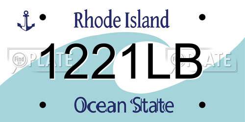 1221LB Rhode Island License Plate