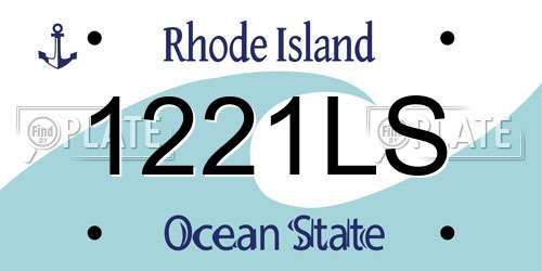 1221LS Rhode Island License Plate