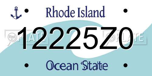 12225Z0 Rhode Island License Plate
