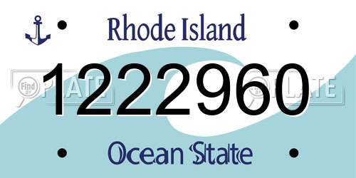 1222960 Rhode Island License Plate