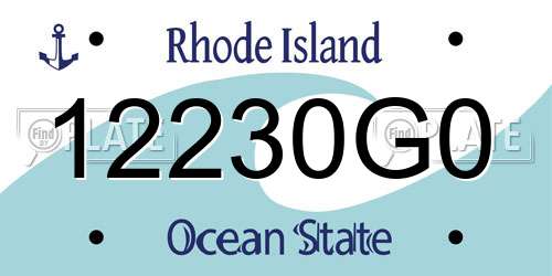 12230G0 Rhode Island License Plate
