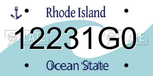 12231G0 Rhode Island License Plate