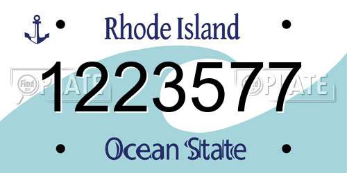 1223577 Rhode Island License Plate