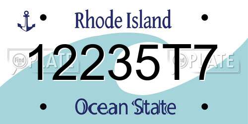 12235T7 Rhode Island License Plate