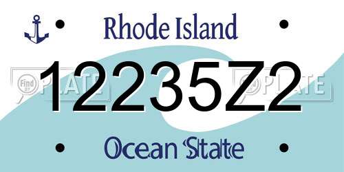 12235Z2 Rhode Island License Plate