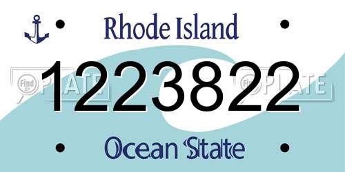 1223822 Rhode Island License Plate