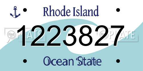 1223827 Rhode Island License Plate