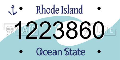 1223860 Rhode Island License Plate
