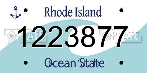1223877 Rhode Island License Plate