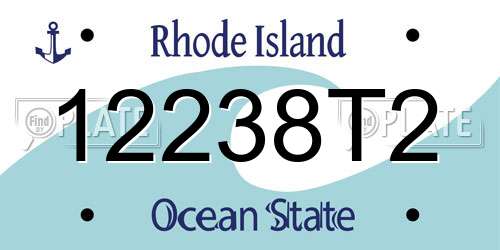 12238T2 Rhode Island License Plate