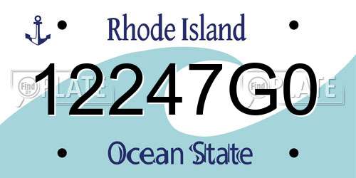 12247G0 Rhode Island License Plate