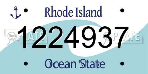 1224937 Rhode Island License Plate