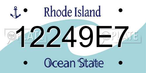 12249E7 Rhode Island License Plate