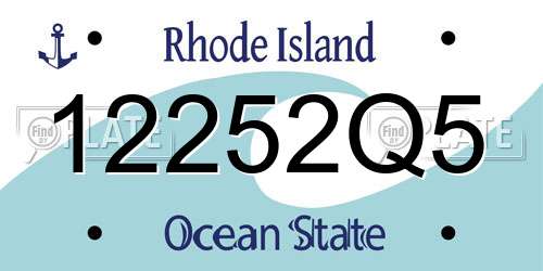 12252Q5 Rhode Island License Plate