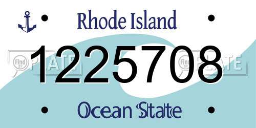 1225708 Rhode Island License Plate