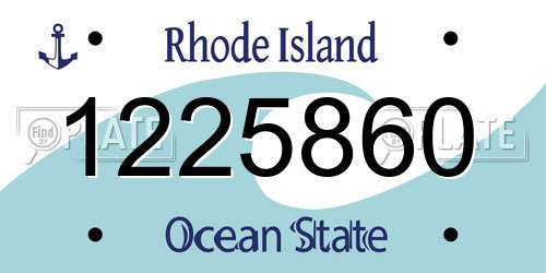 1225860 Rhode Island License Plate