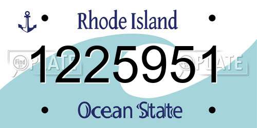 1225951 Rhode Island License Plate