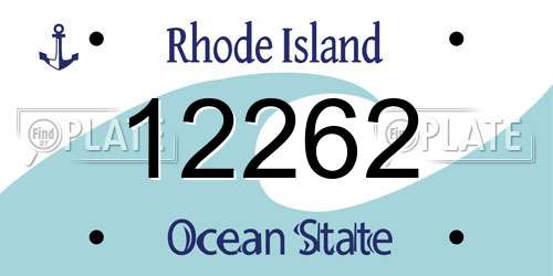 12262 Rhode Island License Plate