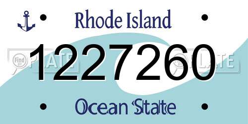 1227260 Rhode Island License Plate