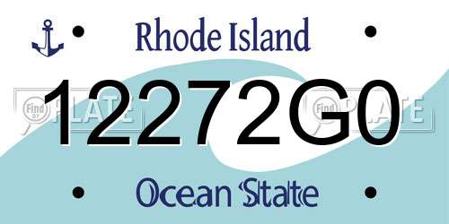 12272G0 Rhode Island License Plate