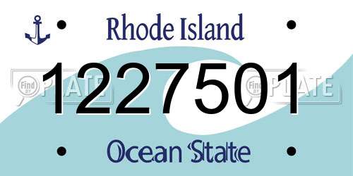 1227501 Rhode Island License Plate