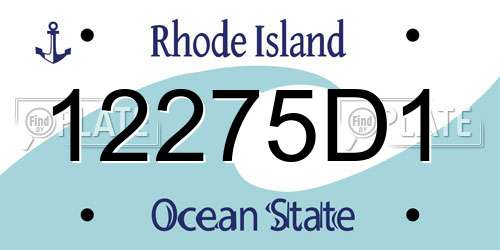 12275D1 Rhode Island License Plate