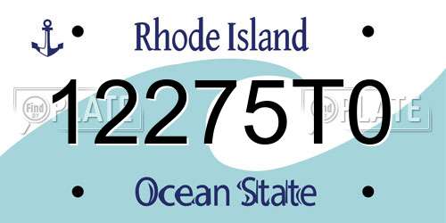 12275T0 Rhode Island License Plate