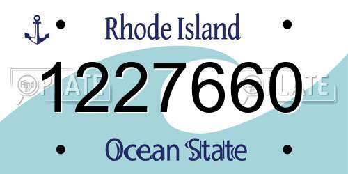 1227660 Rhode Island License Plate