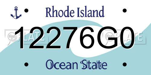 12276G0 Rhode Island License Plate
