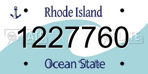 1227760 Rhode Island License Plate