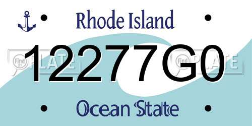 12277G0 Rhode Island License Plate