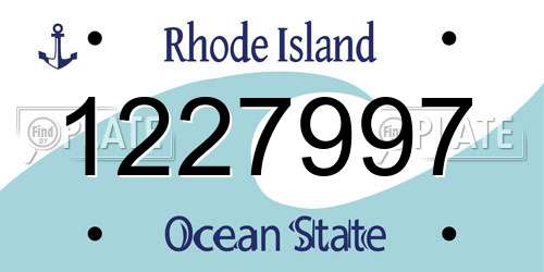 1227997 Rhode Island License Plate