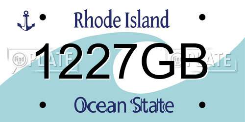 1227GB Rhode Island License Plate