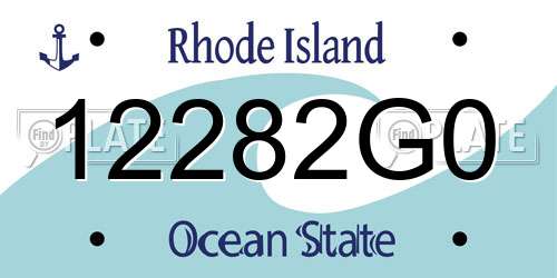 12282G0 Rhode Island License Plate