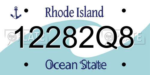 12282Q8 Rhode Island License Plate
