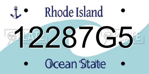 12287G5 Rhode Island License Plate