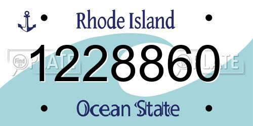 1228860 Rhode Island License Plate