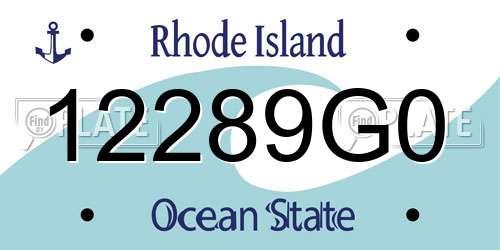 12289G0 Rhode Island License Plate