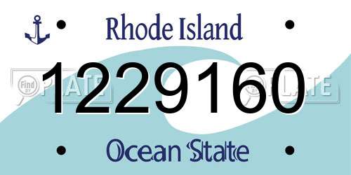 1229160 Rhode Island License Plate