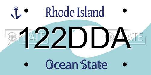 122DDA Rhode Island License Plate