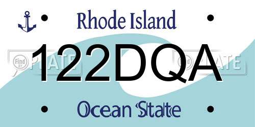 122DQA Rhode Island License Plate