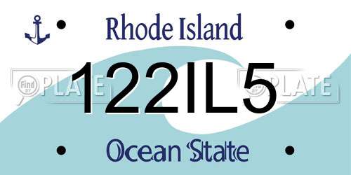 122IL5 Rhode Island License Plate