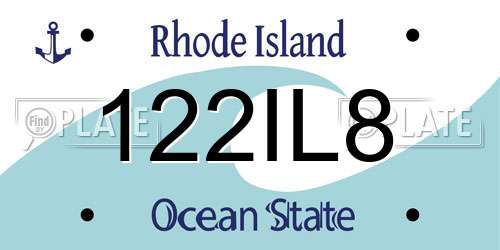 122IL8 Rhode Island License Plate