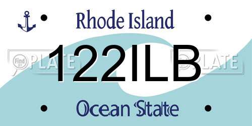 122ILB Rhode Island License Plate