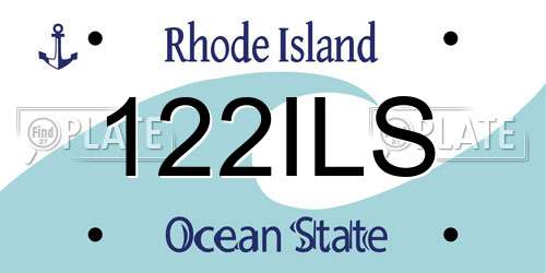 122ILS Rhode Island License Plate