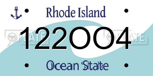 122OO4 Rhode Island License Plate