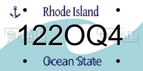 122OQ4 Rhode Island License Plate