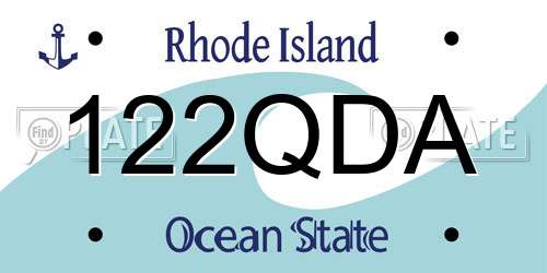 122QDA Rhode Island License Plate