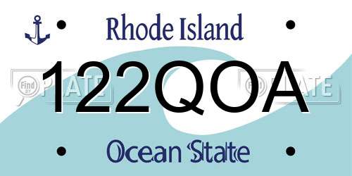 122QOA Rhode Island License Plate