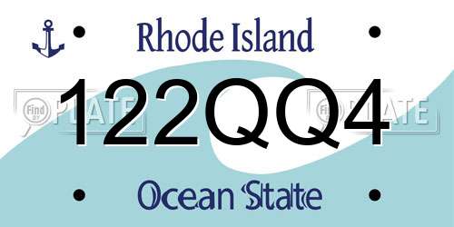 122QQ4 Rhode Island License Plate